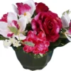 COUPE ROSE ORCHIDEE ZINNIA