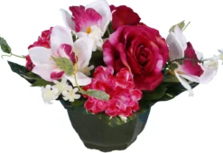 COUPE ROSE ORCHIDEE ZINNIA