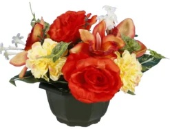 COUPE ROSE ORCHIDEE ZINNIA