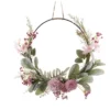 COURONNE DECO FLEURS ET FEUILLAGES A SUSPENDRE D.40CM