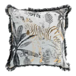 COUSSIN DEHOUS FRANGES 45X45CM COTON RECYCLE IMP ZEBRION