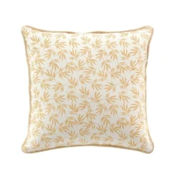 COUSSIN DEHOUSABLE 45X45CM IMPRIME ET JUTE MADDY OCRE