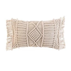 COUSSIN DEHOUSSABLE FRANGES 30X50CM COTON MACRAME MACRALINA