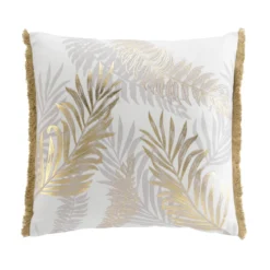 COUSSIN DEHOUSSABLE FRANGE 50X50CM IMPRIME METALLISE MELISSE
