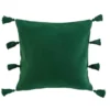 COUSSIN DEHOUSSABLE POMPONS 45X45CM COTON TASSELINA VERT