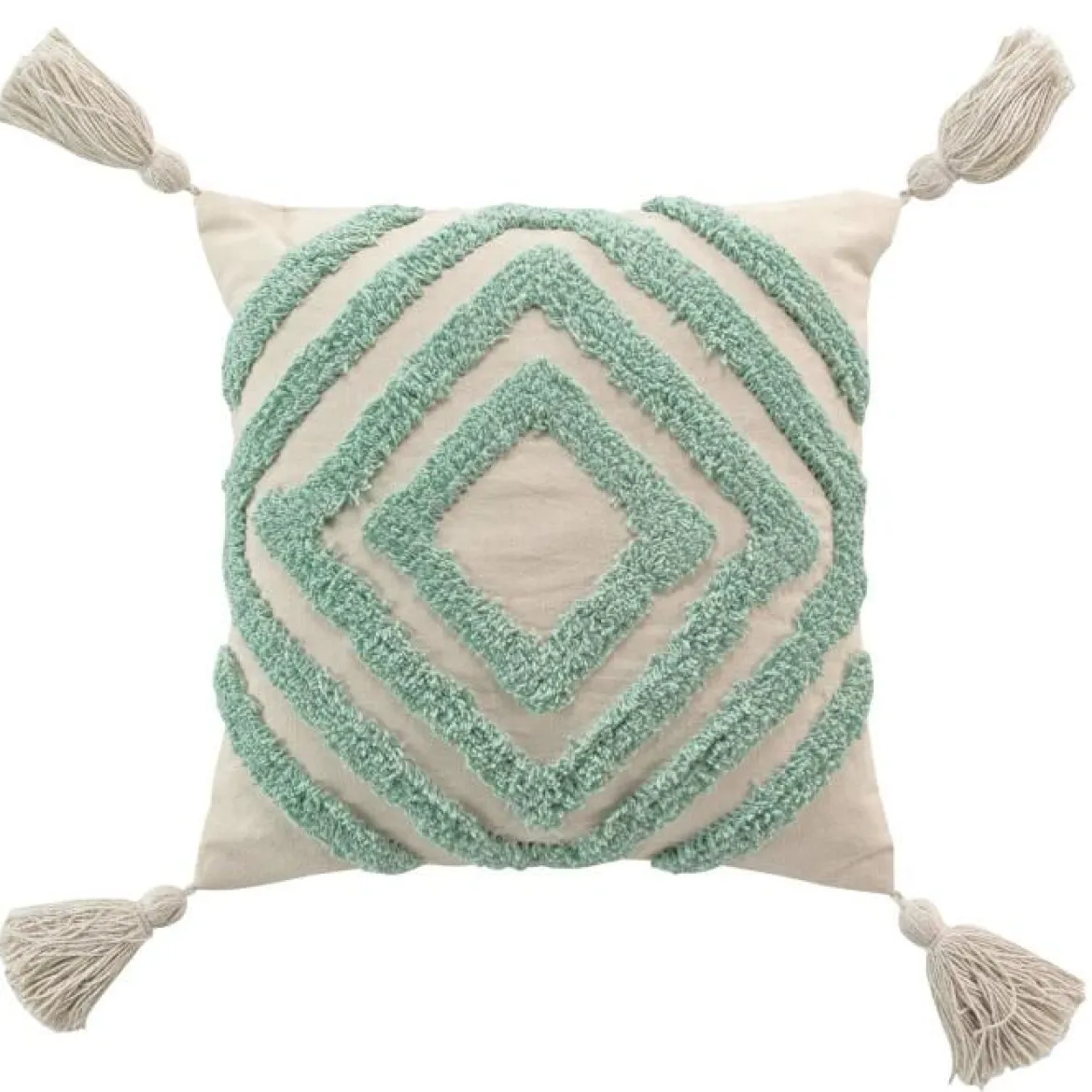 COUSSIN DEHOUSSABLE POMPONS 40X40CM TUFTE ATHENA SAUGE