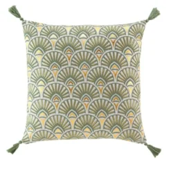 COUSSIN DEHOUSSABLE POMPONS 45X45CM IMPRIME METALLISE ICARE