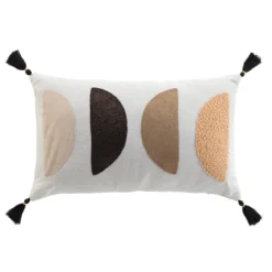 COUSSIN DEHOUSSABLE POMPONS 30X50CM UNI ET FANTAISIE LUMIS