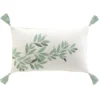 COUSSIN DEHOUSSABLE POMPONS 30X50CM IMPRIME NYMPHEA
