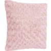 COUSSIN FOURRURE BOUCLEE ROSE 45X45CM