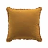 COUSSIN FRANGES 45X45CM COTON UNI EVE CAMEL