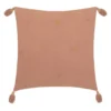 COUSSIN GAZE COTON BRODE OR ROSE 40X40CM