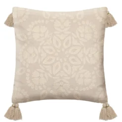 COUSSIN MOTIF BRODE NIGHT IVOIRE 40X40CM