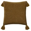 COUSSIN MOTIF BRODE NIGHT MOUTARDE 40X40CM