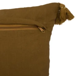 COUSSIN MOTIF BRODE NIGHT MOUTARDE 40X40CM