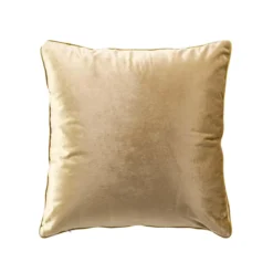 COUSSIN PASSEPOIL 45X45CM VELOURS UNI NORIA OCRE