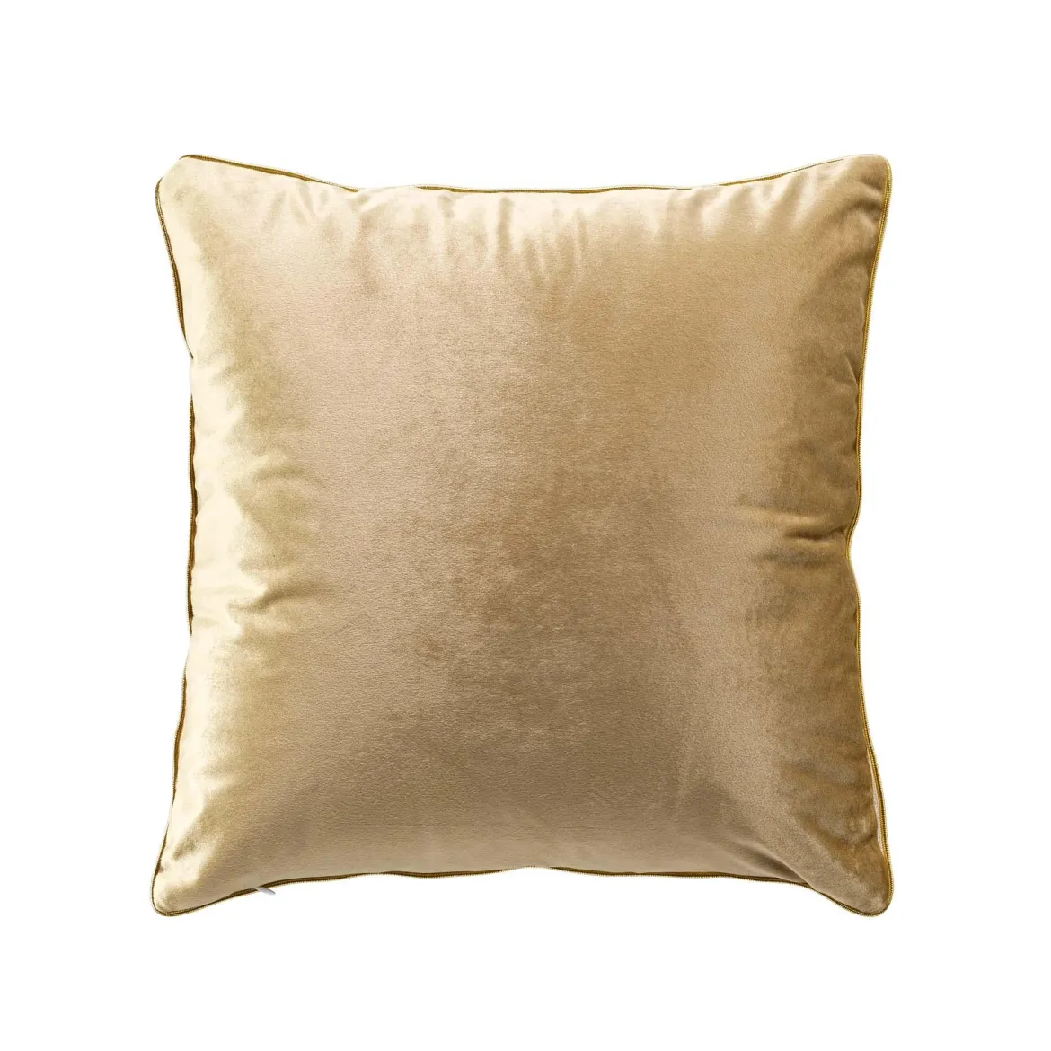COUSSIN PASSEPOIL 45X45CM VELOURS UNI NORIA OCRE