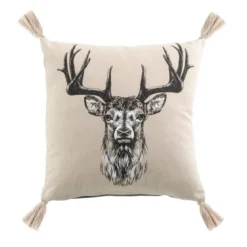 COUSSIN POMPON 40 X 40 CM COTON DEER CHIC
