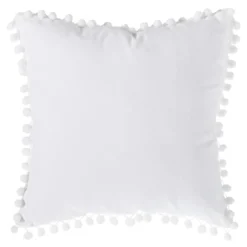 COUSSIN POMPONS IVOIRE 40X40CM