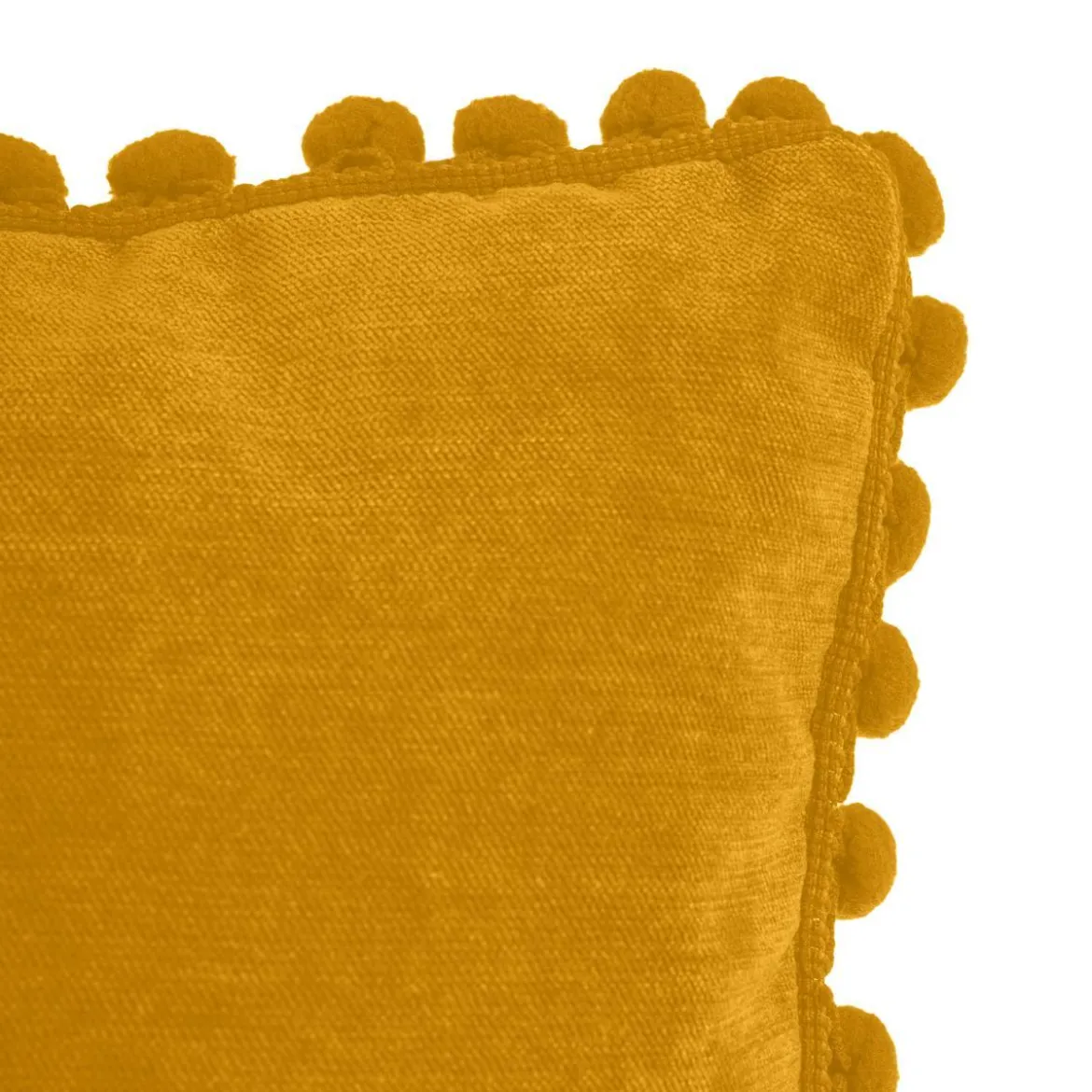 COUSSIN POMPONS OCRE 40X40CM
