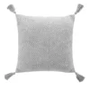 COUSSIN POMPONS 40X40CM COTON TISSE LOUISETTE GRIS