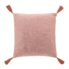COUSSIN POMPONS 40X40CM COTON TISSE LOUISETTE TERRACOTTA