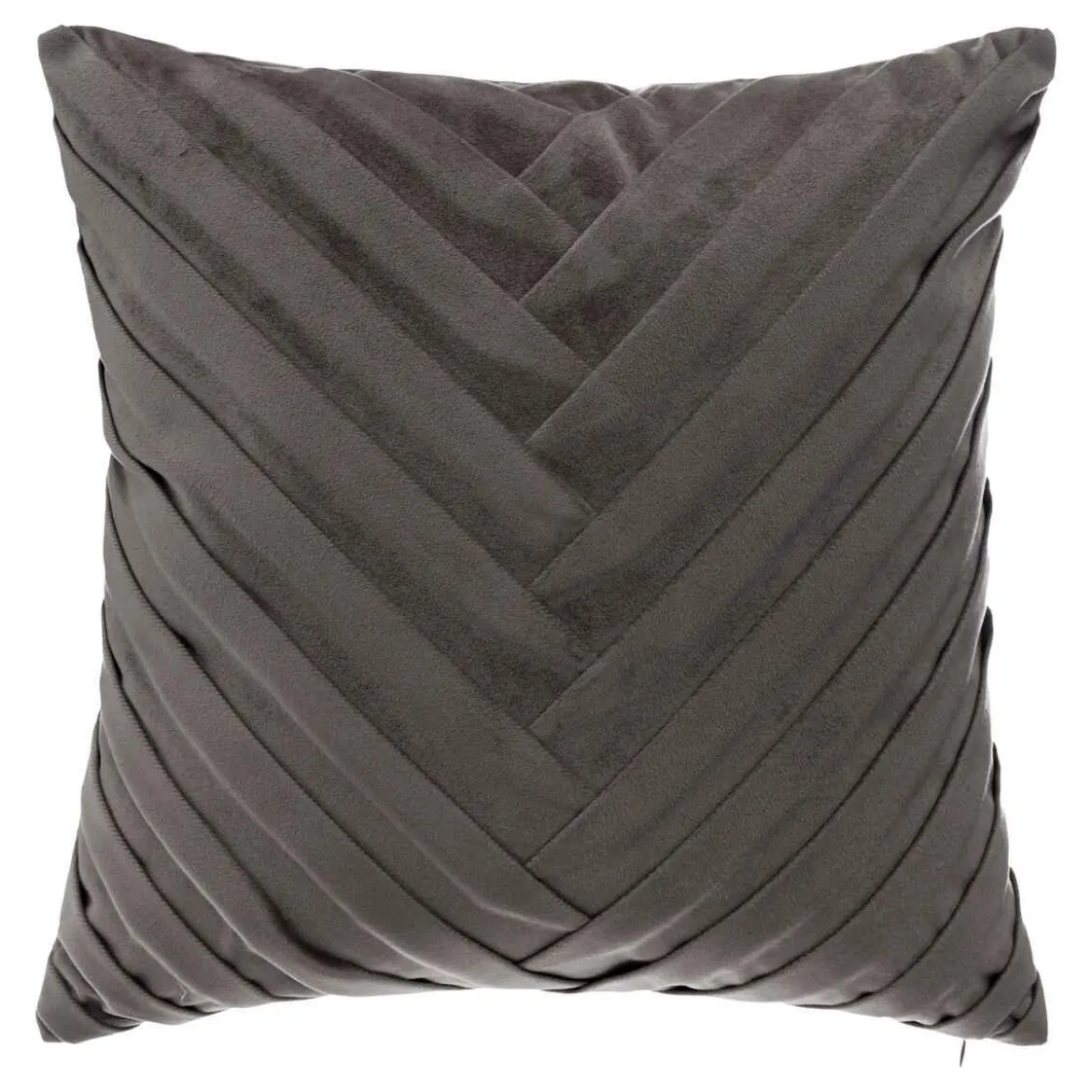 COUSSIN TRESSE EN VELOURS GRIS FONCE 40X40CM