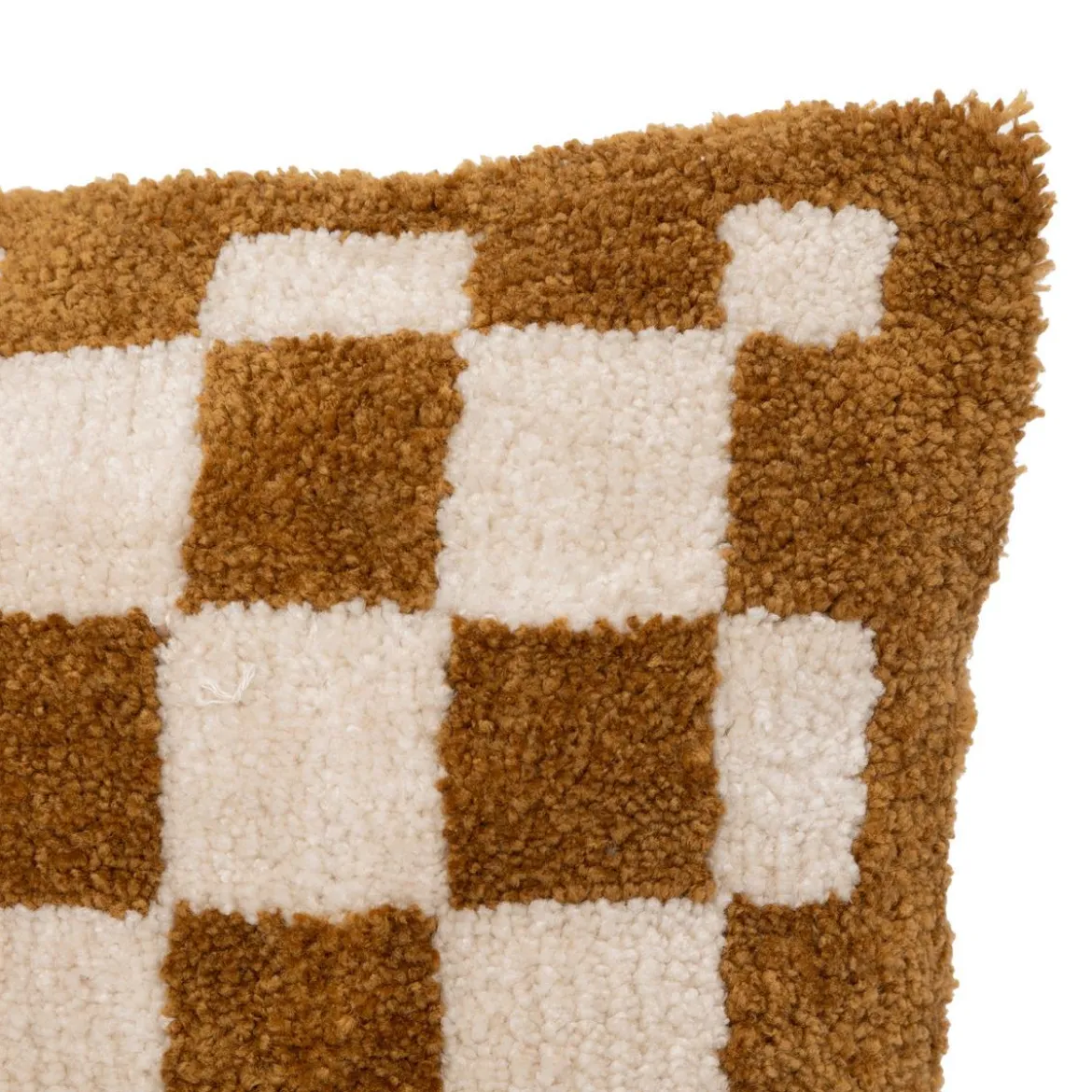 COUSSIN TUFTE DAMIER CORNER OCRE 38X58CM