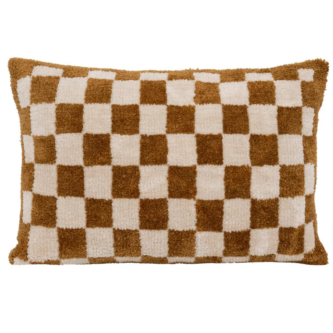 COUSSIN TUFTE DAMIER CORNER OCRE 38X58CM