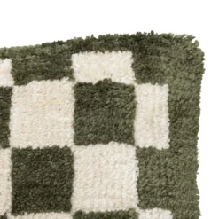 COUSSIN TUFTE DAMIER CORNER KAKI 38X58CM