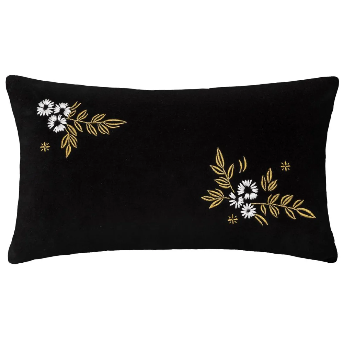 COUSSIN VELOURS BRODE NIGHT NOIR 30X50CM
