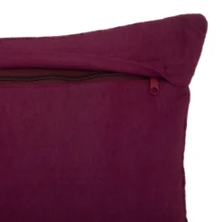 COUSSIN VELOURS BRODE NIGHT ROUGE 30X50CM