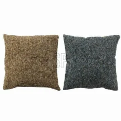 COUSSIN 45X45CM CHENILLE MARRON BLEU