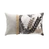 COUSSIN 30X50CM COTON IMPRIME ET JUTE FEUILLANE