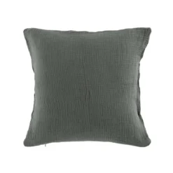 COUSSIN 40X40CM GAZE DE COTON UNI ANGELIA ANTHRACITE
