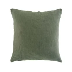 COUSSIN 40X40CM GAZE DE COTON UNI ANGELIA KAKI
