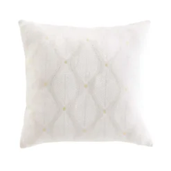 COUSSIN 45X45CM POLYCOTON IMPRIME METALLISE MAHO BLANC