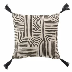 COUSSIN 45X45CM POLYCOTON IMPRIME PANDORE NOIR