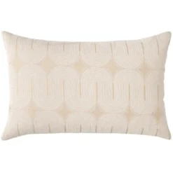 COUSSIN 40X60CM POLYCOTON IMP. METALLISE ONDINE BLANC