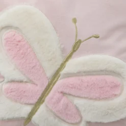 COUSSIN CARRE PAPILLON ROSE 40X40CM