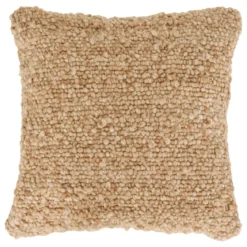COUSSIN EFFET LAINE VOLNA CARAMEL 45X45CM