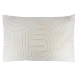 COUSSIN FOURRURE JACQUARD ARKA IVOIRE 50X80CM