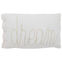 COUSSIN RECTANGLE DOUBLE GAZE COTON BLANC