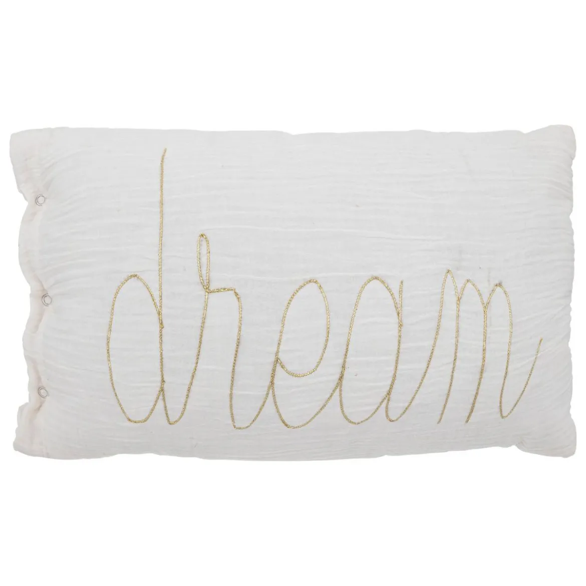 COUSSIN RECTANGLE DOUBLE GAZE COTON BLANC