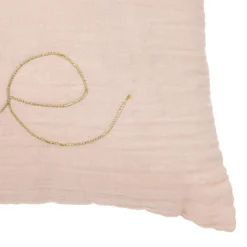 COUSSIN RECTANGLE DOUBLE GAZE COTON ROSE