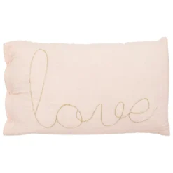 COUSSIN RECTANGLE DOUBLE GAZE COTON ROSE