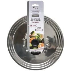 COUVERCLE ACIER INOX 22 A 26CM