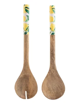 COUVERT A SALADE ACACIA CITRON 30CM