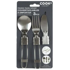 COUVERT PLIABLE A EMPORTER INOX X3 PIECES