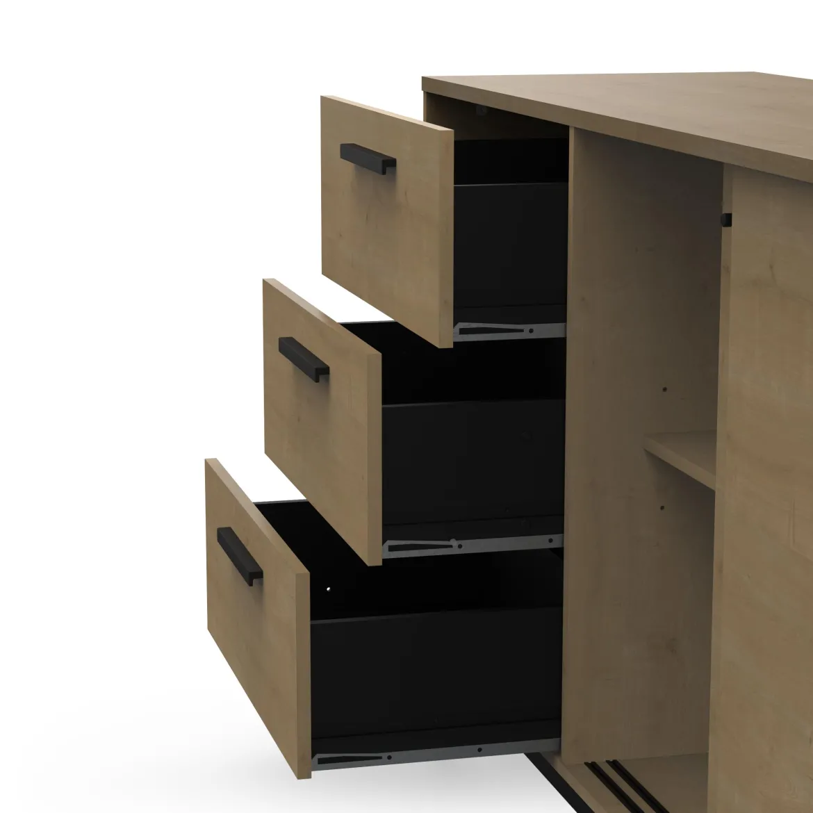 CRAFT ENFILADE 2 PORTES COULISSANTES 3 TIROIRS